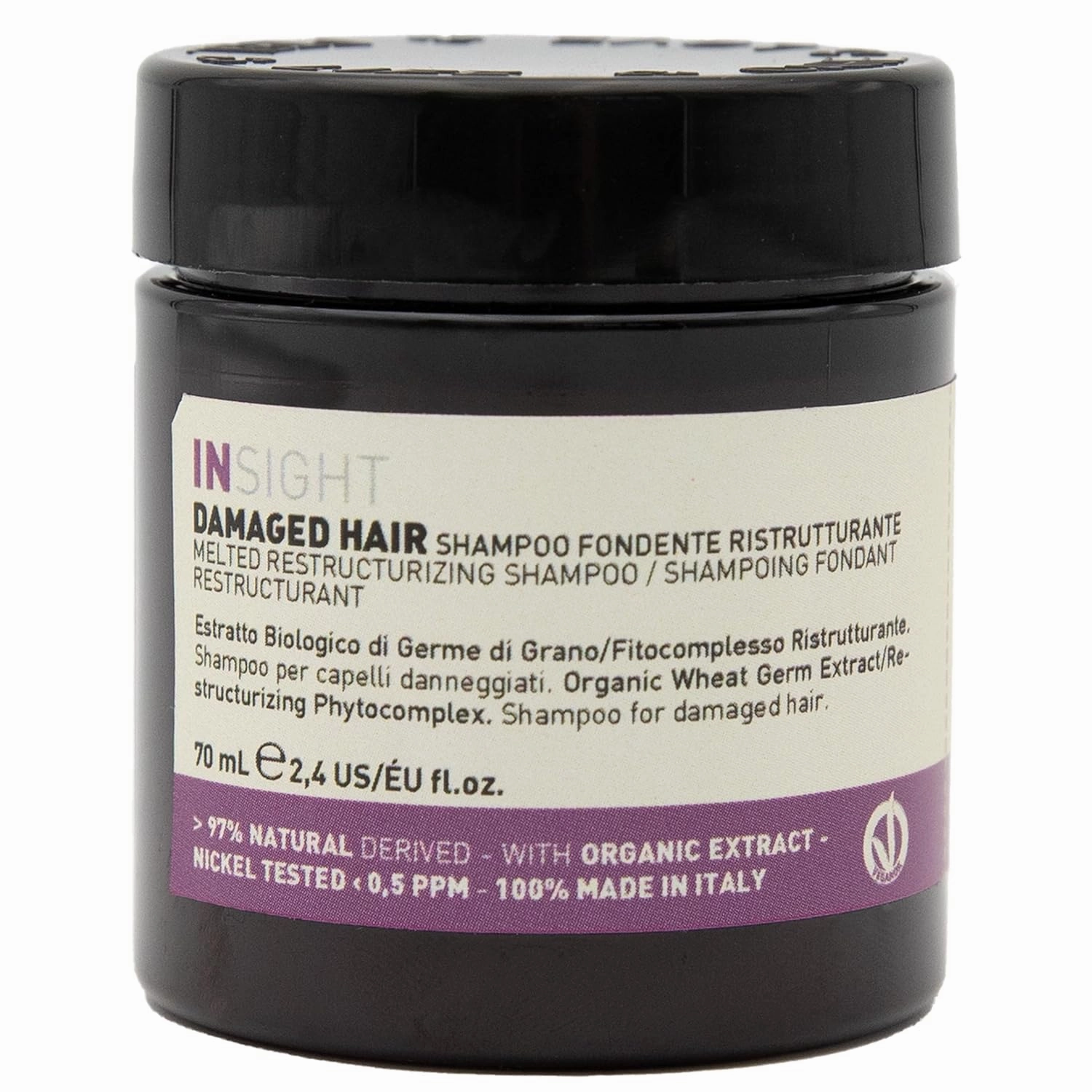 Restructurizing Melted Shampoo For Damaged Hair with Restorative Phytocomplex & Organic Wheat Germ Extract for Intensive Repair, Shine & Volume 2.37 Fl. Oz. / 70 mL