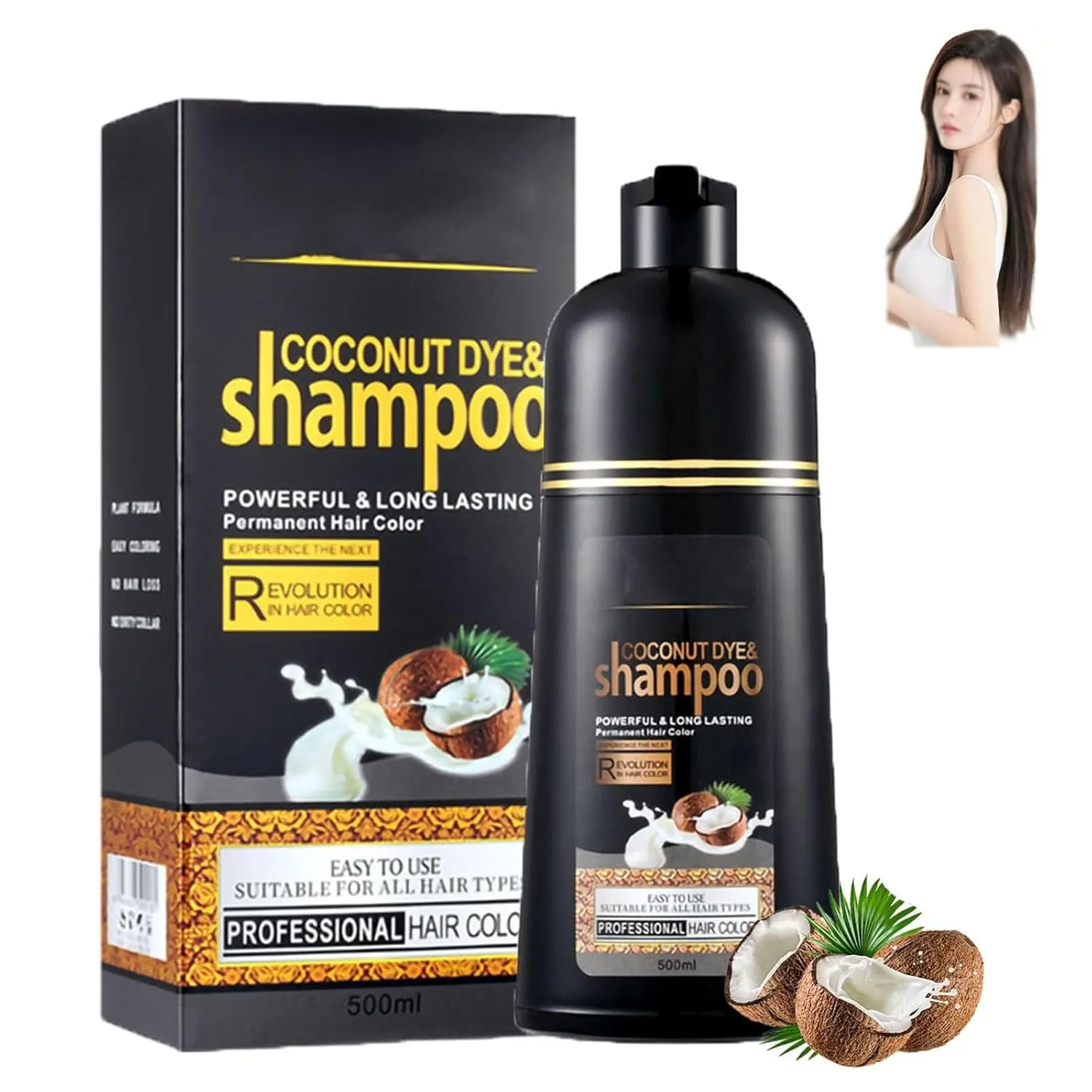 Revitalcolor Shampoo Cubre Canas, Revitalcolor 3-In-1 Instant Hair Color Shampoo, Damage-free Hair, Long Lasting, Deep Cleansing & Nourishing, Herbal Tinting for All People (grape wine red)