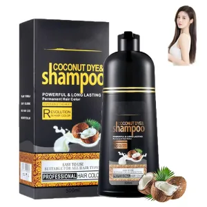 Revitalcolor Shampoo Cubre Canas, Revitalcolor 3-In-1 Instant Hair Color Shampoo, Damage-free Hair, Long Lasting, Deep Cleansing & Nourishing, Herbal Tinting for All People (grape wine red)