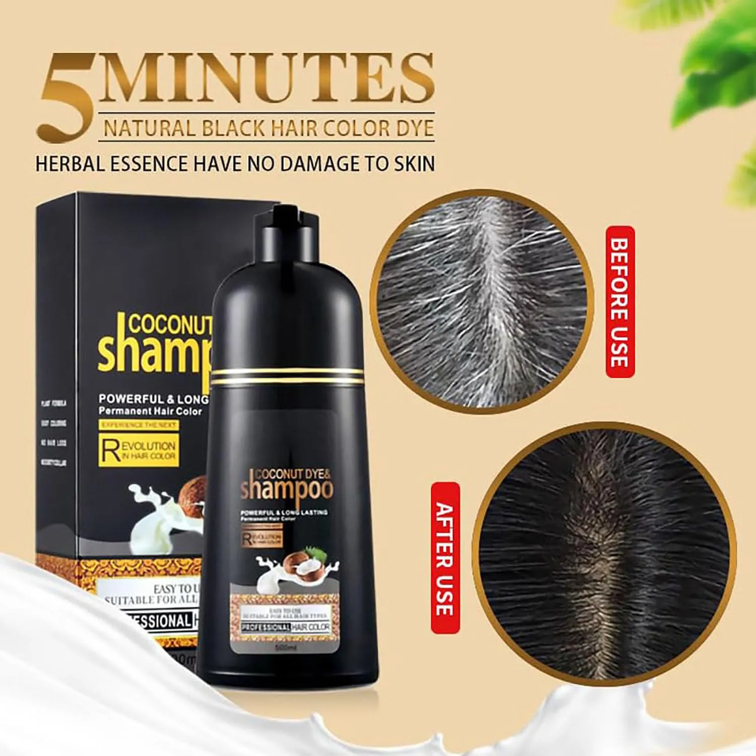 Revitalcolor Shampoo Cubre Canas,500ml Revitalcolor Hair Color, Revitacolor Shampoo, 4-in-1 Gray Hair Coverage 𝐒𝐡𝐚𝐦𝐩𝐨𝐨, Deep Cleansing & Nourishing (Grape red)