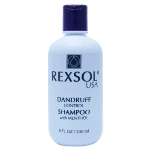 REXSOL Dandruff Control SHAMPOO with MENTHOL | Contains Vitamin E, Keratin Protein & Rosemary Extract | Helps prevent further flaking and itching & protect the natural moisture balance(240 ml/8 fl oz)