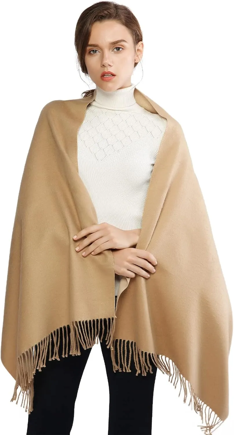 RIIQIICHY Pashmina Shawls and Wraps for Evening Dresses Scarfs for Women Fall Winter Travel Blanket Scarf Large Warm Scarves