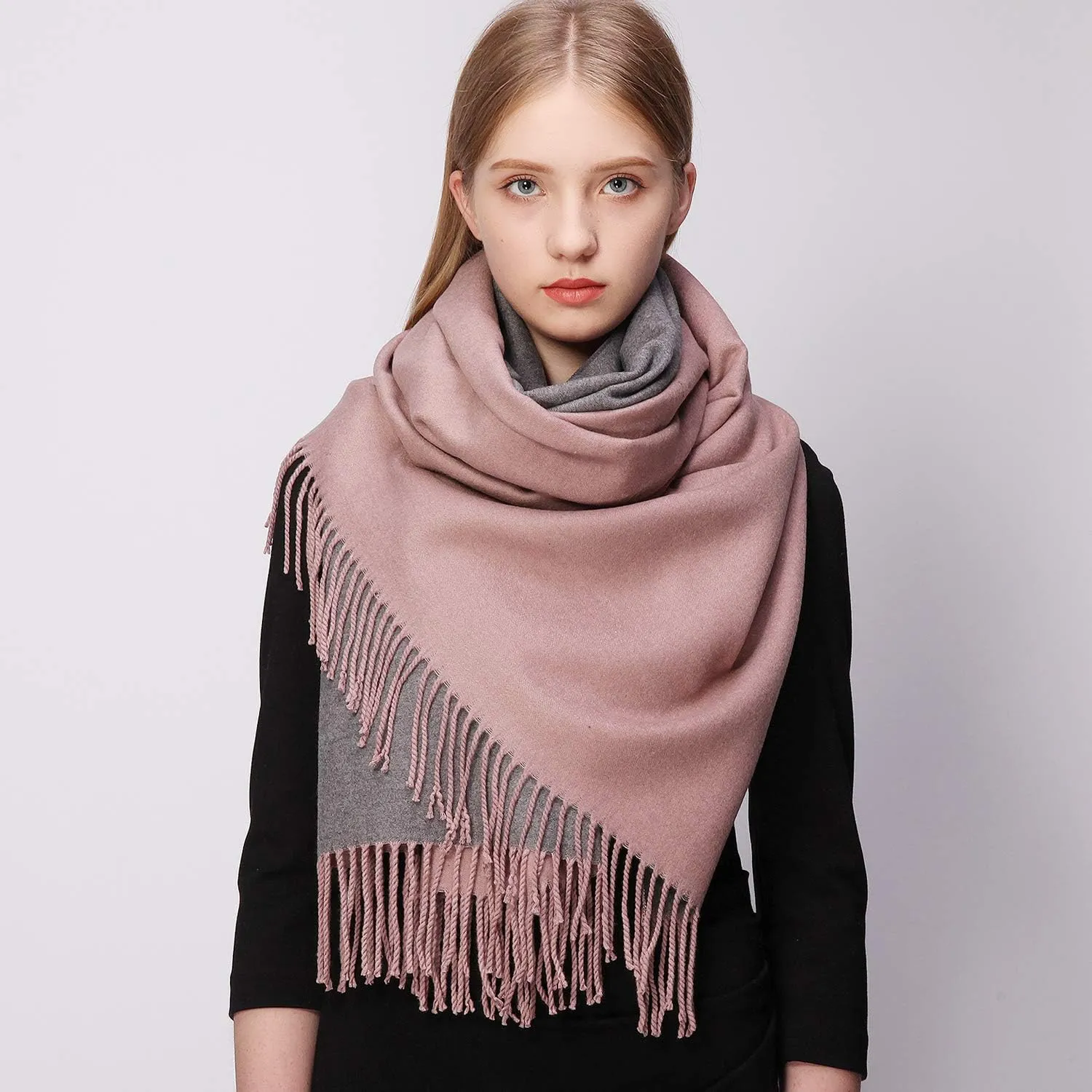 RIIQIICHY Pashmina Shawls and Wraps for Evening Dresses Scarfs for Women Fall Winter Travel Blanket Scarf Large Warm Scarves