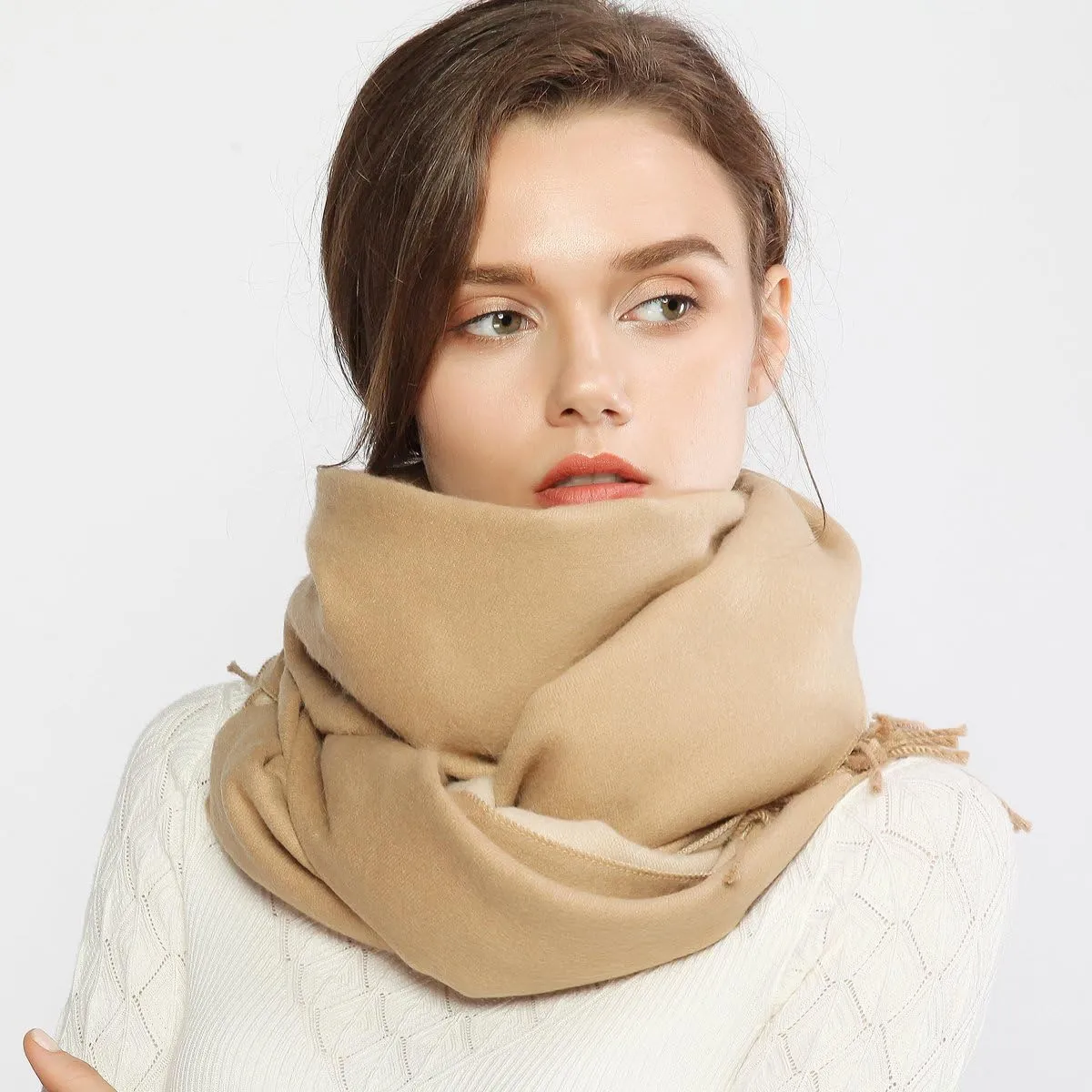 RIIQIICHY Pashmina Shawls and Wraps for Evening Dresses Scarfs for Women Fall Winter Travel Blanket Scarf Large Warm Scarves