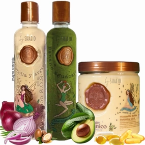 RITUAL BOTANICO KIT 3 Crecimiento Acelerado Ultra Reparador S.O.S de Origen Botánico: Shampoo de Cebolla, Mascarilla Bomba Capilar, Acondicionador Intensivo PLEX (  OBSEQUIO)