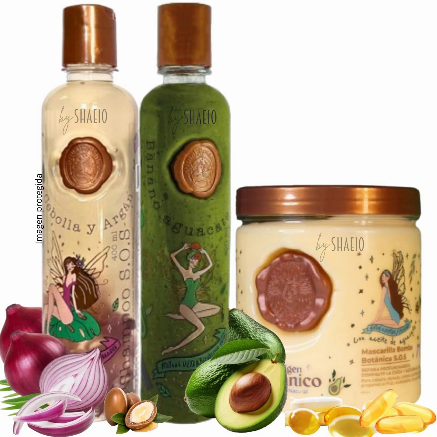 RITUAL BOTANICO KIT 3 Crecimiento Acelerado Ultra Reparador S.O.S de Origen Botánico: Shampoo de Cebolla, Mascarilla Bomba Capilar, Acondicionador Intensivo PLEX (  OBSEQUIO)