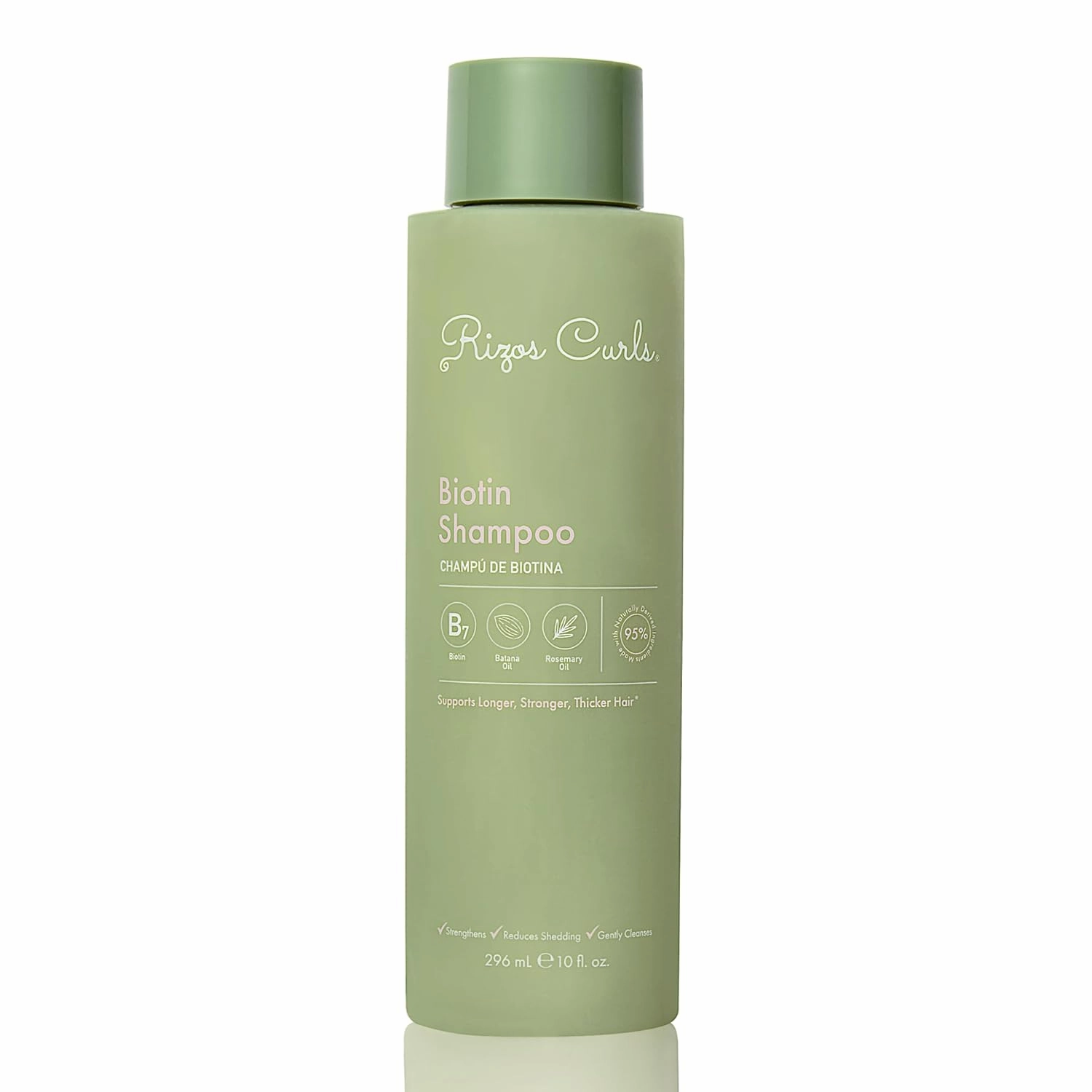 Rizos Curls Biotin Shampoo Gently Cleanse, Strengthen & Nourish Hair with Biotin & Rosemary Oil Reduces Shedding for Fuller, Healthier Hair For all Hair Types Sulfate & Paraben Free