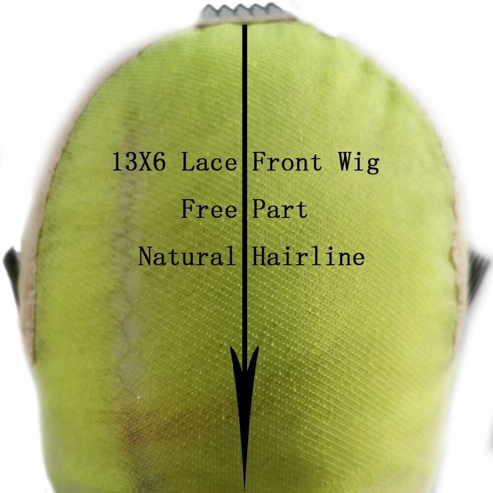 RONGDUOYI 13X6 Neon Green Lace Front Wigs for Women Long Silky Straight Synthetic Hair Glueless Natural Hairline Daily Use Cosplay Wig