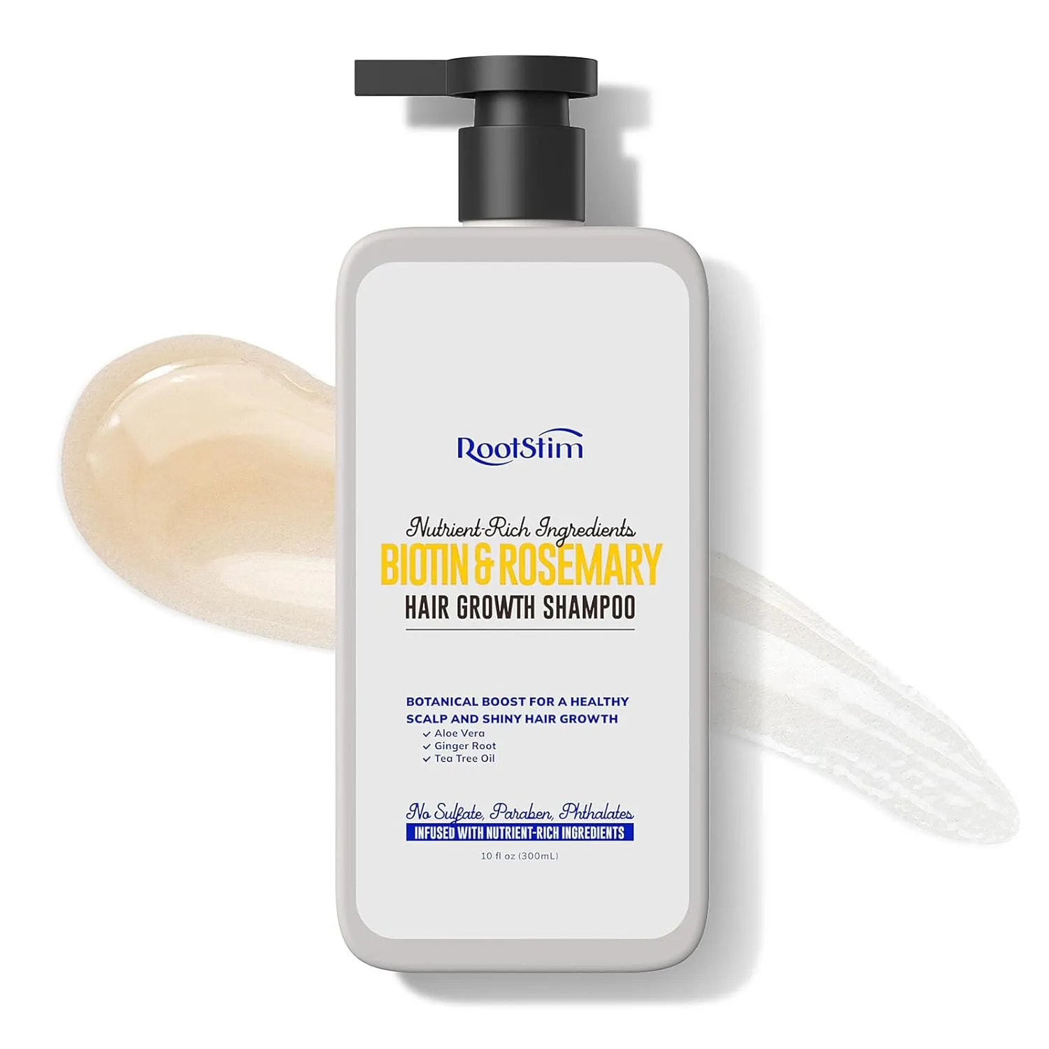 Rosemary and Biotin Hair Growth Shampoo: Hair Thickening Shampoo with Tea Tree Oil Ginger Caffine 10 fl oz