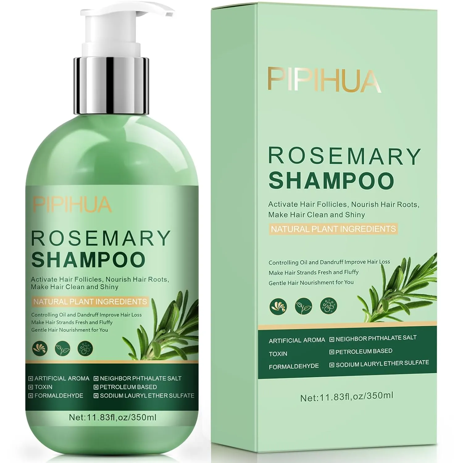Rosemary Shampoo for Hair Growth: Thickening & Regrowth Formula for Women & Men - Rosemary Mint Strengthening Shampoo with Tea Tree Oil Biotin for Thinning & Loss Hair & Dry Damaged Care