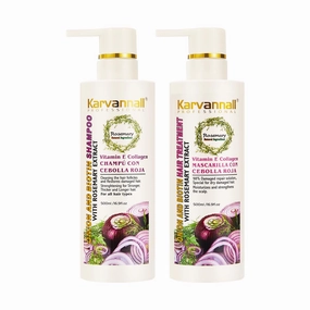 Rosemary Biotin Anti-Hairfall Shampoo and Treatment Set With Onion Extract, Vitamin E Collagen, 98% Repair Solution for Dry-Damaged Hair, Paraben-Free, All Hair Types, 16.9 fl oz, 2-Pack