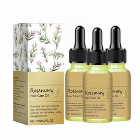 Rosemary Hair Growth Oil, 60ML Moisturizing & Fluffing Hair Serum with Scalp Care Essential Oil Promotes Growth, Hydrates & Nourishes (3PC)