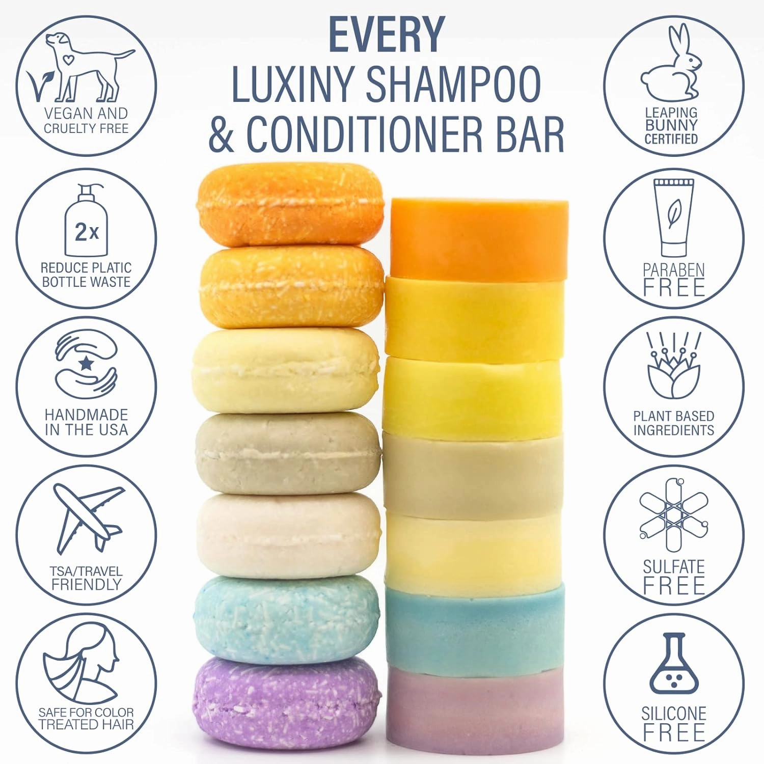 Rosemary Lavender Volumizing Shampoo Bar, Vegan, Sulfate-Free, Made in the USA, with Rice Protein for Fine Hair, Eco-Friendly, Plastic-Free, Up to 60 Washes