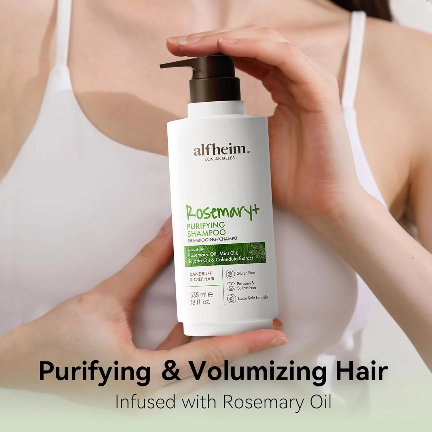 Rosemary  Purifying Shampoo | Rosemary & Mint Infused | Refreshes Scalp, Removes Build-Up & Balances Oil | Gentle for Oily Hair & Sensitive Scalp | Sulfate-Free | 18 fl oz