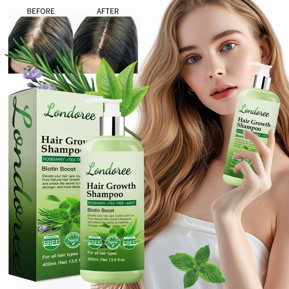 Rosemary Shampoo for Hair Growth, Thickening & Regrowth Formula for Men & Women, Rosemary Mint Strengthening Shampoo with Tea Tree Oil & Biotin for Scalp Therapy & Hair Fall Control 13.5 fl.oz (400ml)