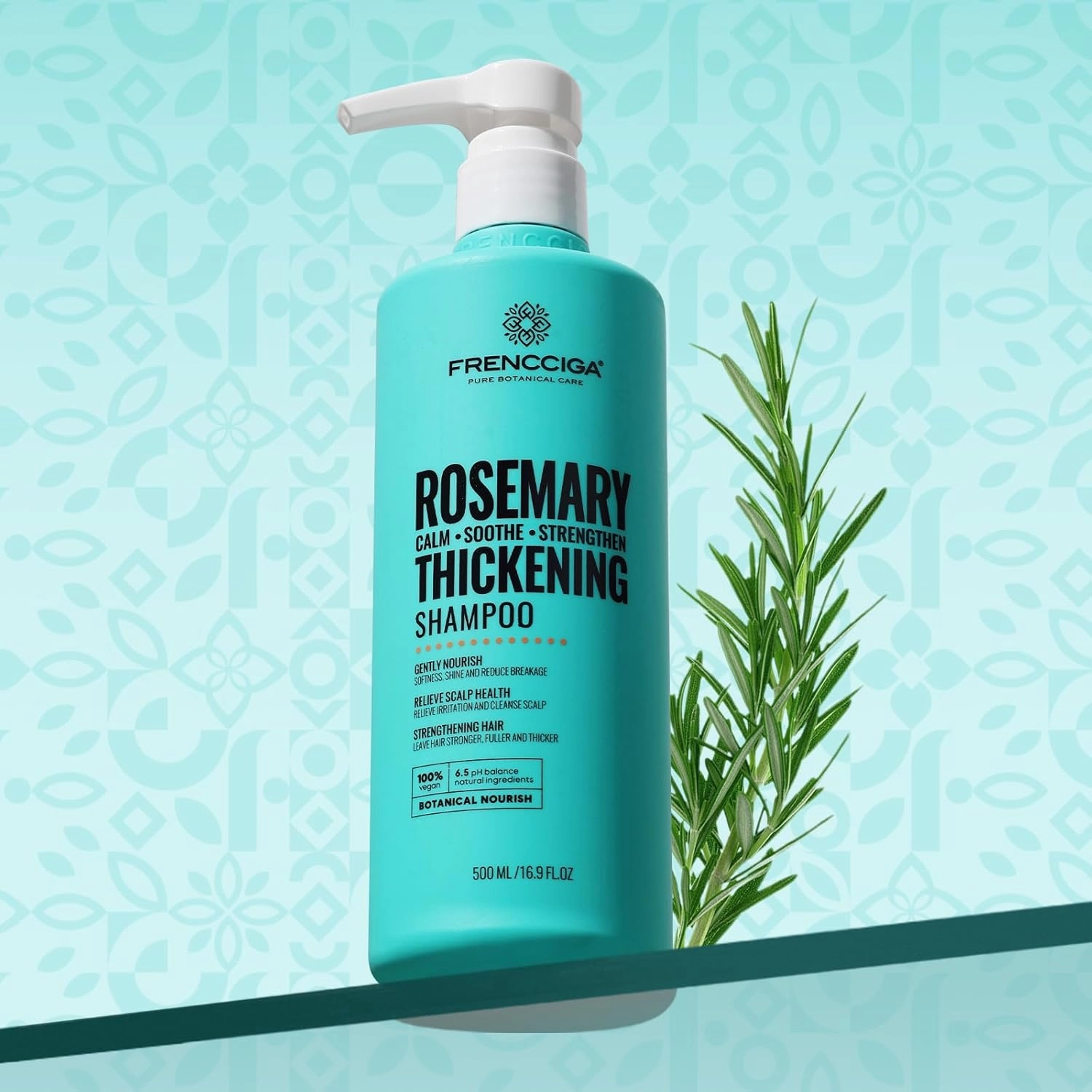 Rosemary Thickening Shampoo, Hair Strengthening Shampoo for Thin & Fine Hair, Gently Cleanses & Strengthens Weak and Brittle Hair 16.9 FL.OZ