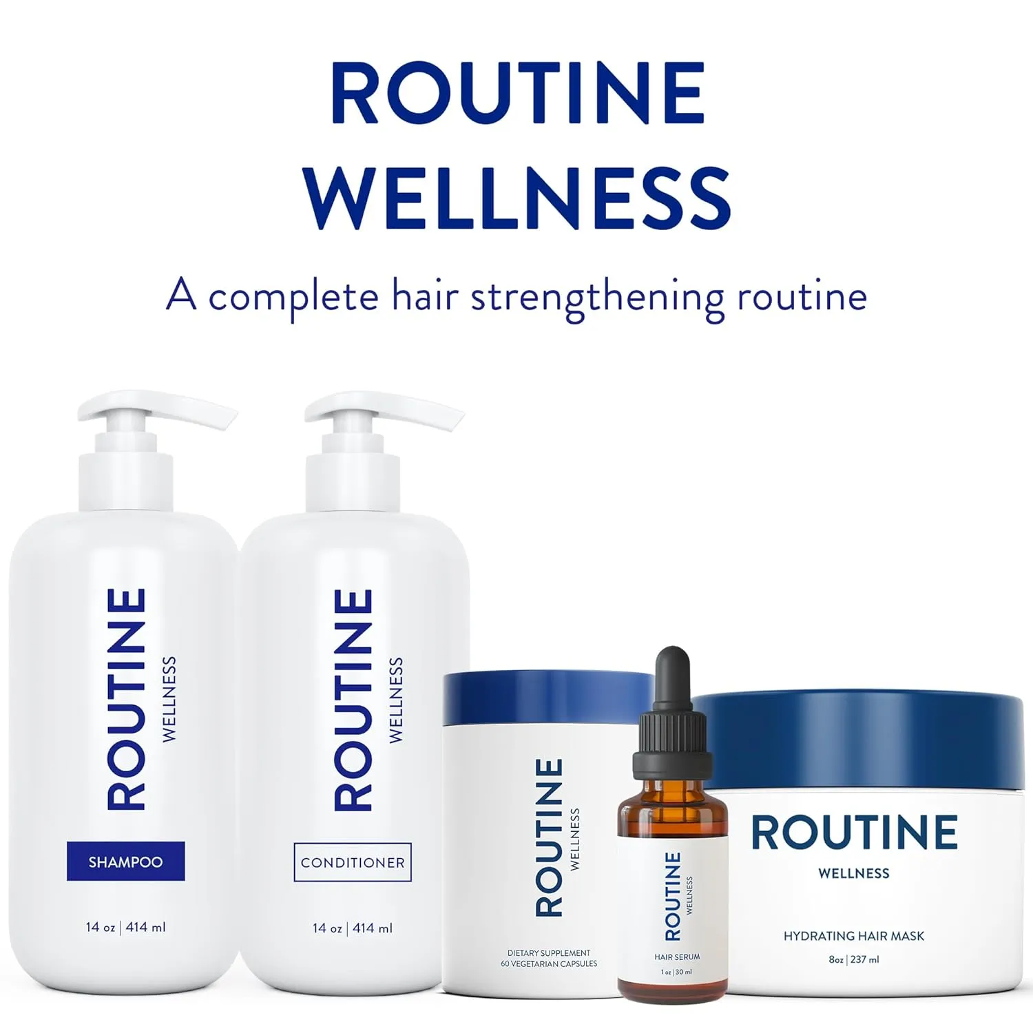 Routine Wellness Anti-Thinning Shampoo and Conditioner Set for Thinning Hair - Biotin DHT Blocker Women & Men - Color Safe Shampoo for Hair Loss & Healthier Hair - Coconut & Vanilla (Pack of 2)