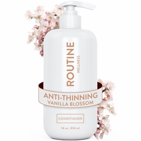 Routine Wellness Anti-Thinning Deep Conditioner for Thinning Hair - DHT Blocker for Hair Loss in Men & Women - Promotes Healthy Hair - Vanilla Blossom 14oz