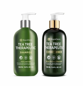 Roycederm Tea Tree Therapeutic Shampoo & Conditioner Set: Shampoo for Dry Scalp, Dandruff - Hydrating Conditioner for Itchy, Flaky Scalp