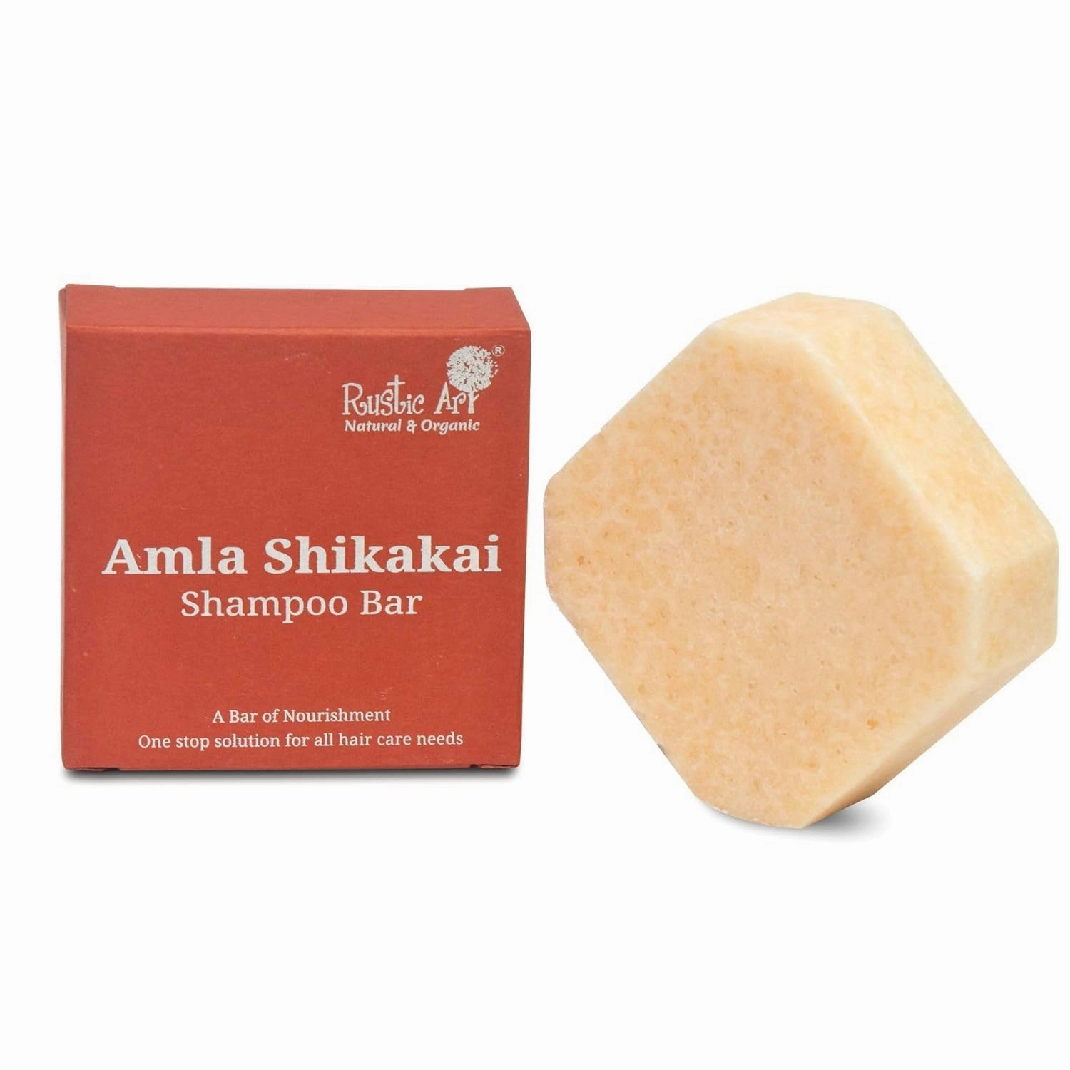Rus..tic Art Amla Shikakai Organic Shampoo Bar with Methi & Ginger | Reduces Hair Fall & Detangles | Sulphate & Paraben Free | Natural & Organic | 75gm