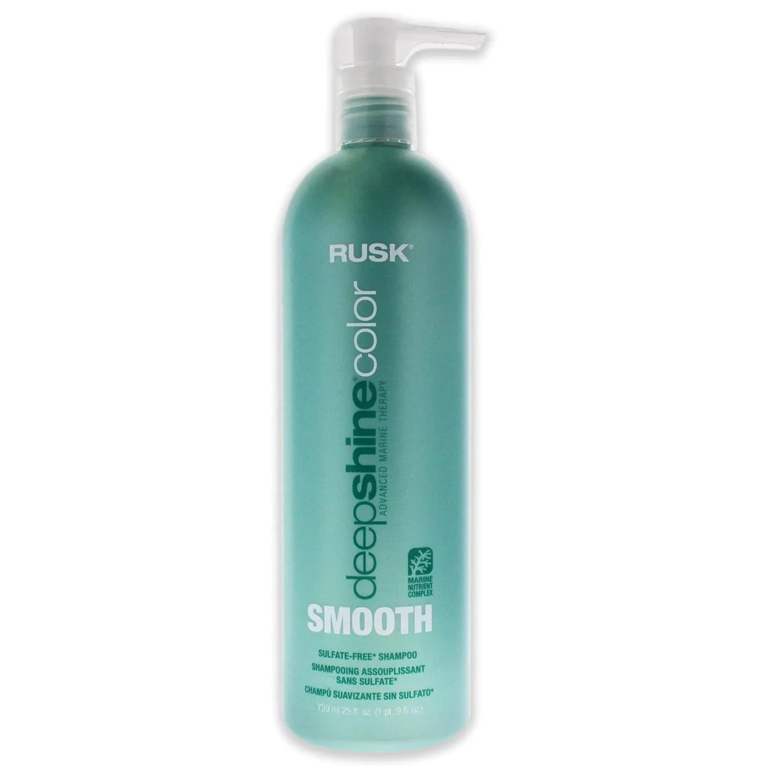 RUSK Deepshine Color Smooth Sulfate-Free Shampoo, Smoothes, Nourishes Hair, Long-Lasting Frizz Control, Nourishing Marine Botanicals, UV-Absorbing Technology to Protect Color