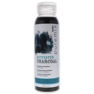 RUSK Puremix Activated Charcoal Purifying Shampoo, Cleanses and Absorbs Excess Oil, Dirt, and Gunk Without Stripping Away Natural Oils, 12 oz.