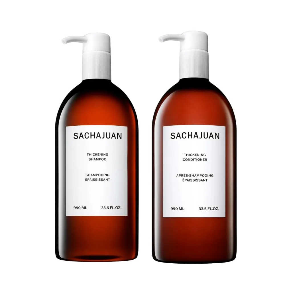 SACHAJUAN Thickening Shampoo and Conditioner Set | Ocean Silk & Thickening Technology For Volume | Vegan & Paraben Free | Set of 2 (33.5 oz)