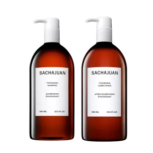 SACHAJUAN Thickening Shampoo and Conditioner Set | Ocean Silk & Thickening Technology For Volume | Vegan & Paraben Free | Set of 2 (33.5 oz)