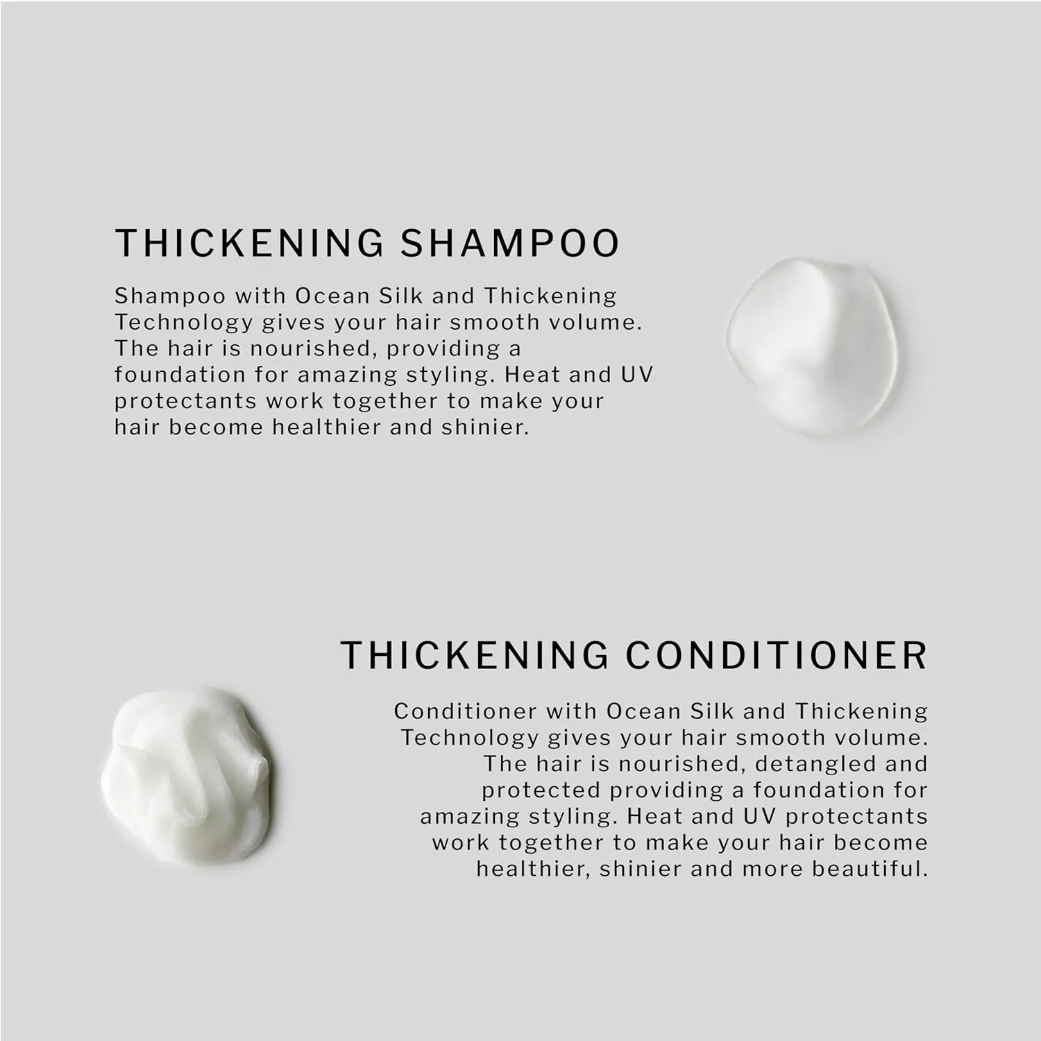 SACHAJUAN Thickening Shampoo and Conditioner Set | Ocean Silk & Thickening Technology For Volume | Vegan & Paraben Free | Set of 2 (8.4 oz)