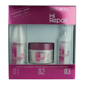 SALERM - Damaged Hair Repair Treatment - Hi Repair Pack with Shampoo 250 ml   Mask 250 ml   Finish 100 ml - Deep Hydration for Damaged Hair - Revitalizes and Rejuvenates - Immediate Effect
