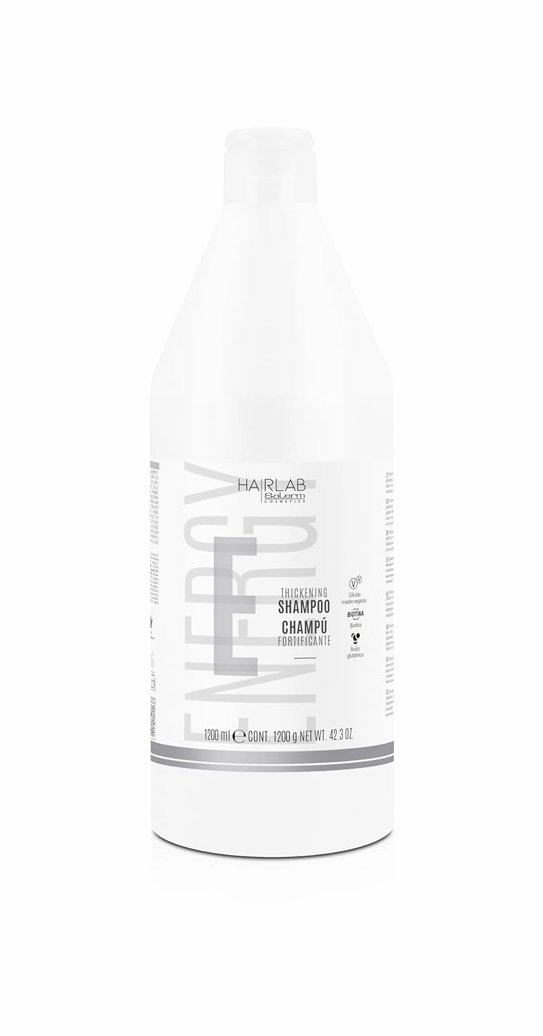SALERM - Fortifying Shampoo - Energy Hair Lab Thickening Shampoo - 1200 ml - Helps Strengthens Thin and Weakened Hair - with Ginseng, Biotin, and Vitamins - Global Action