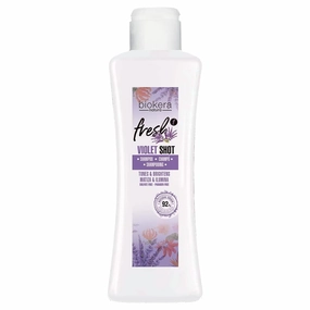 SALERM - Purple Shampoo for Blonde, Gray, Highlighted, or Bleached Hair - Biokera Fresh Violet - 300 ml - Violet Shampoo - Tones and Brightens - Maintains Color - Sulfate-Free and Paraben-Free