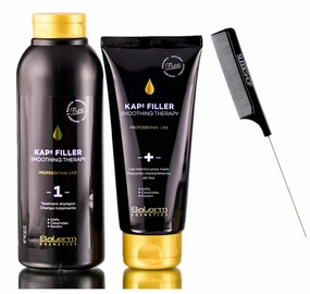 Salerm Cosmetics KAPS Filler Smoothing Therapy Kit - Treatment Shampoo, Liss Mask, Sleek Comb (w/ Ceramides   Keratin, 18 oz   6 oz)