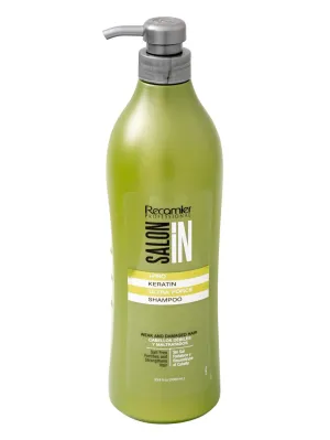 Salon In Recamier Pro Keratin Ultra Force Shampoo for Damaged & Weak Hair | Strengthens, Repairs & Smooths | 33.8 fl oz