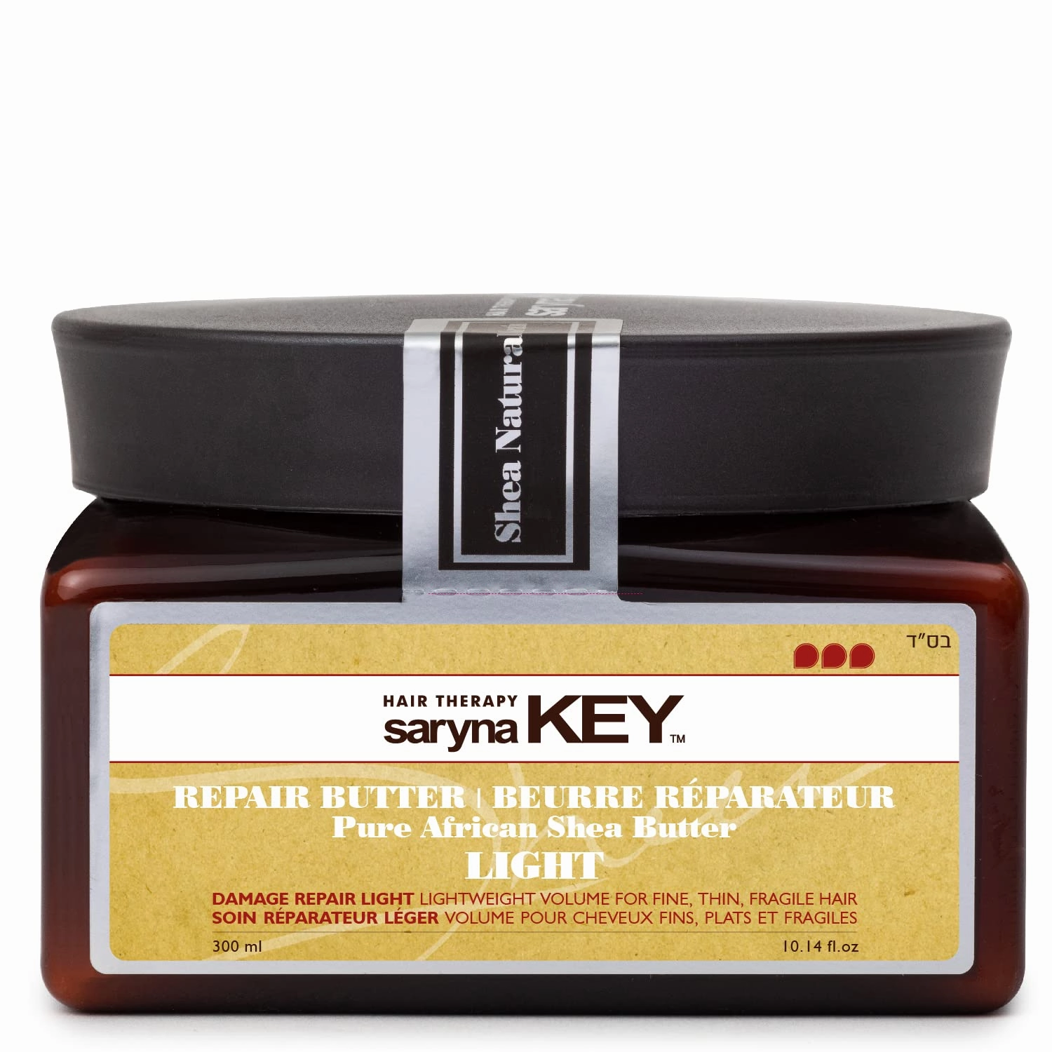 Saryna Key Light Damage Repair Treatment Butter Mask - African Shea Butter for Dry Hair Treatment - Rejuvenating Butter Moisturizer with Natural Keratin and Vitamins A, E, F(300ml/10.14oz)