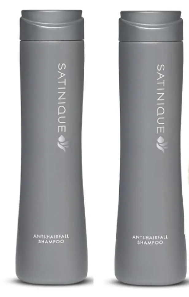 Satinique Anti-Hairfall Shampoo Large Size (2 x 9.4 Oz. / 280 ML X 2) - Silicone Free, Fine Hair, Hair Loss, Unisex-Adults