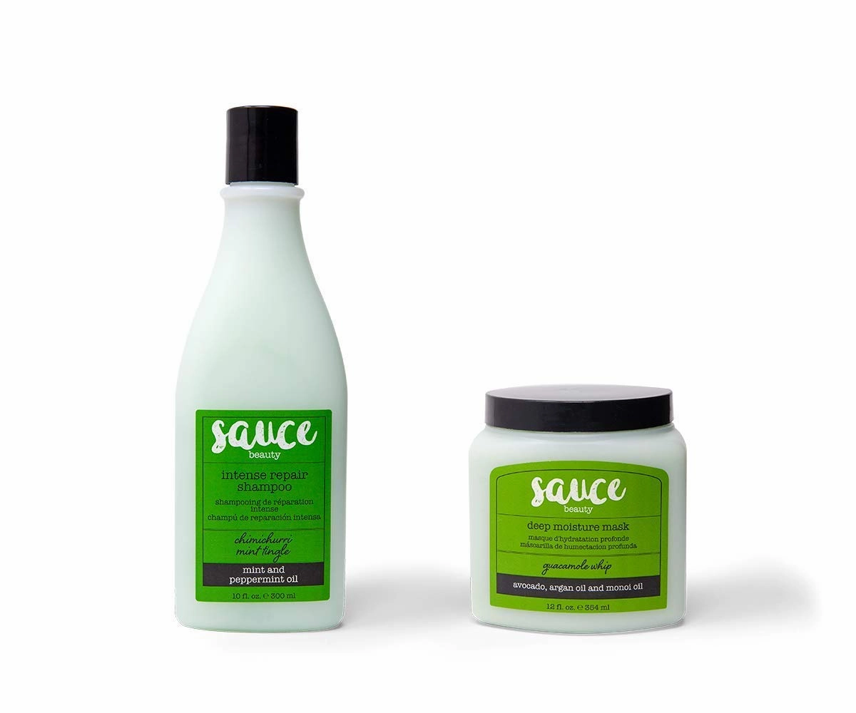 SAUCE BEAUTY Gift Bundle - Guacamole Deep Moisture Hair Mask   Chimichurri Mint Tingle Repair Shampoo