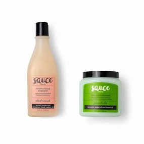 Sauce Beauty Guacamole Whip & Island Marinade Shampoo - Deep Conditioning & Black Castor Oil Real-Food Products for All Hair Types