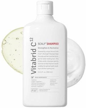 Scalp  Shampoo for DHT Blocker, Hair Loss Relief - Moisture Anti-Aging Thickening Volumizing Fortifying & Repairing Hair Strength Fuller Hair with Vitamin C, Peptides, Biotin, 10.14 fl.oz.