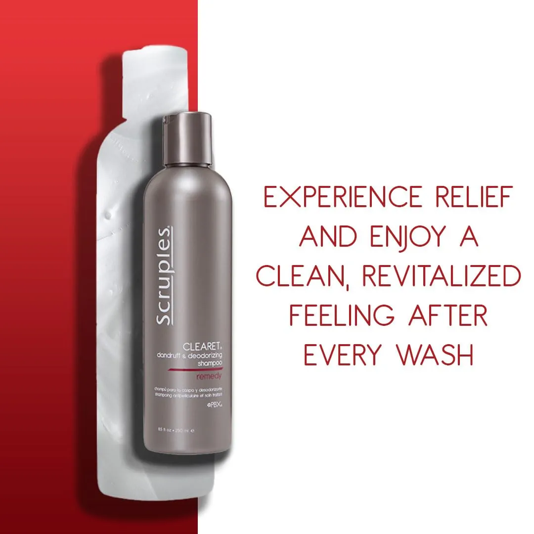 Scruples Clearet Anti Dandruff Shampoo - Professional Deodorizing Shampoo to Soothe Dry & Itchy Scalp From Flaking - Scalp Treatment   Cleanser (8.5 oz)