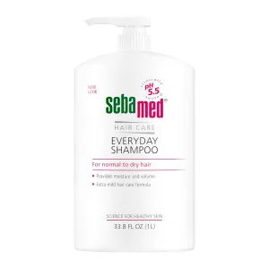 seba med Everyday Shampoo for All Hair Types and Sensitive Scalp 33.8 Fl. Oz (1L) Hypoallergenic Dermatologist Recommended pH 5.5 Soap and Alkali Free