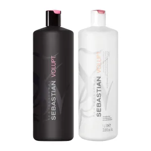 Sebastian Professional Volupt Shampoo & Conditioner 33.8 oz, Volume Boosting, For Fine, Natural or Colored Hair, Bundle Liter Set