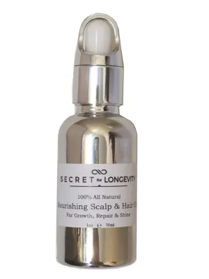 Secret for Longevity 100% All Natural Jojoba, Argan & Jamaican Castor Oil Hair/Scalp/Beard Growth Shine SerumTreatment