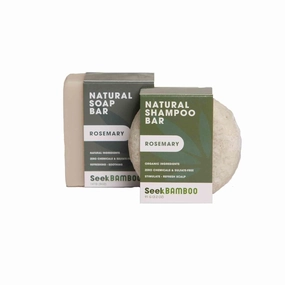 Seek Bamboo Rosemary Shampoo & Soap Bars | Invigorating Herbal Blend for Healthier Scalp, Softer Hair & Refreshed Skin, Zero-Waste, Sulfate-Free