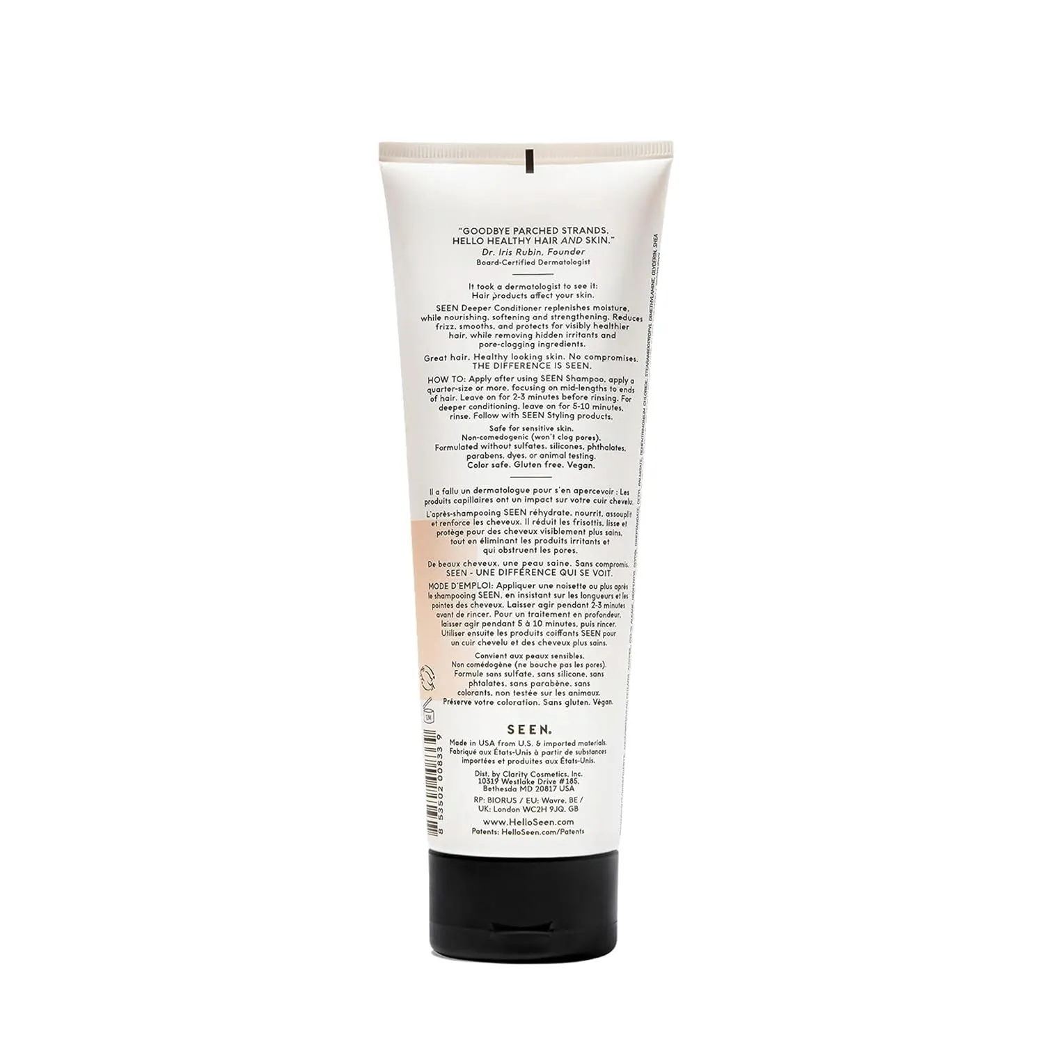 SEEN Deeper Conditioner - Scented - Non-Comedogenic & Sulfate-Free Hair Conditioner- Dermatologist-Developed - Safe for Sensitive & Acne Prone Skin