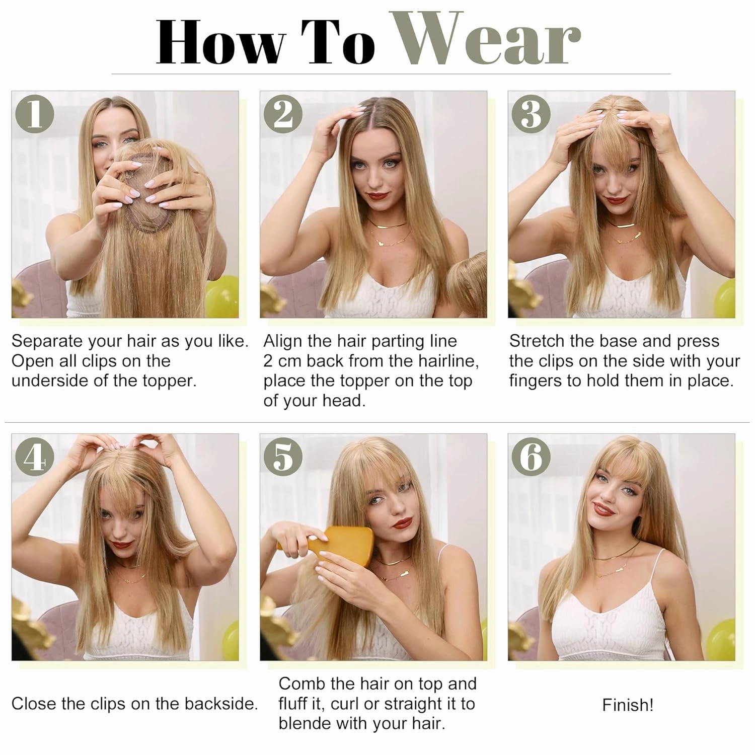 SEGO Hair Toppers for Women Real Human Hair No Bangs, 130% Density 10 * 12CM Silk Base Remy Clip in Top Wiglet Hairpieces Add Volume /6 Inch Dark Blonde