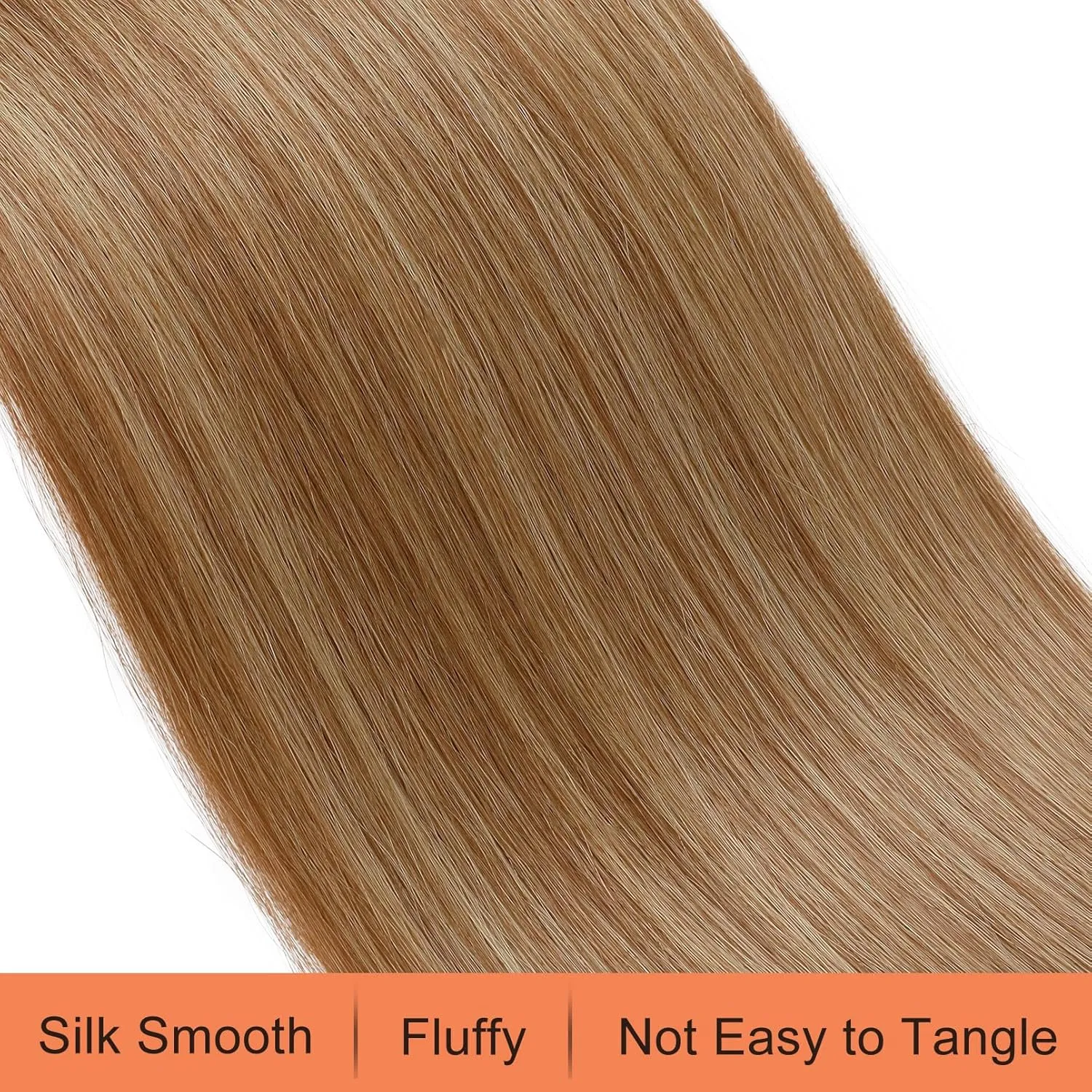 SEIKEA 28" Drawstring Ponytail Extensions Long Straight Fake Pony Tail Natural Soft Clip in Hair Extension Synthetic Heat Resistant Hairpiece - Light Brown with Blonde Highlights