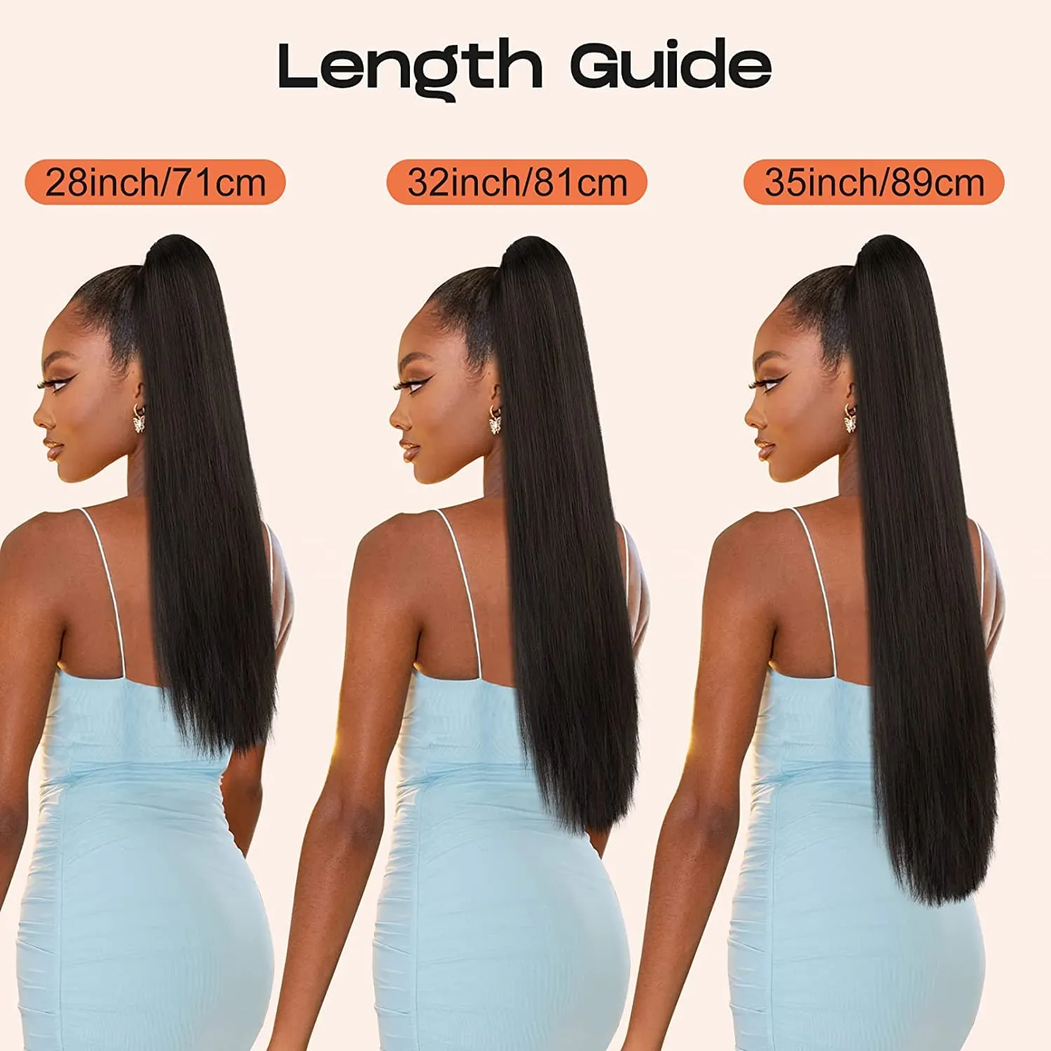 SEIKEA 28" Ponytail Extensions Drawstring Long Straight Fake Pony Tail Natural Soft Clip in Hair Extension Synthetic Heat Resistant Hairpiece - Ash Blonde with Golden Blonde