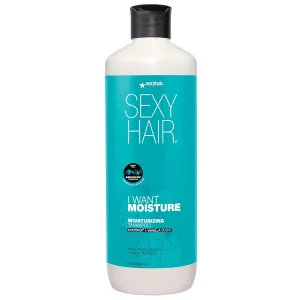 SEXYHAIR I WANT MOISTURE Shampoo, 33.8oz | Tames Frizz | Increases Shine by 60% | All Hair Types