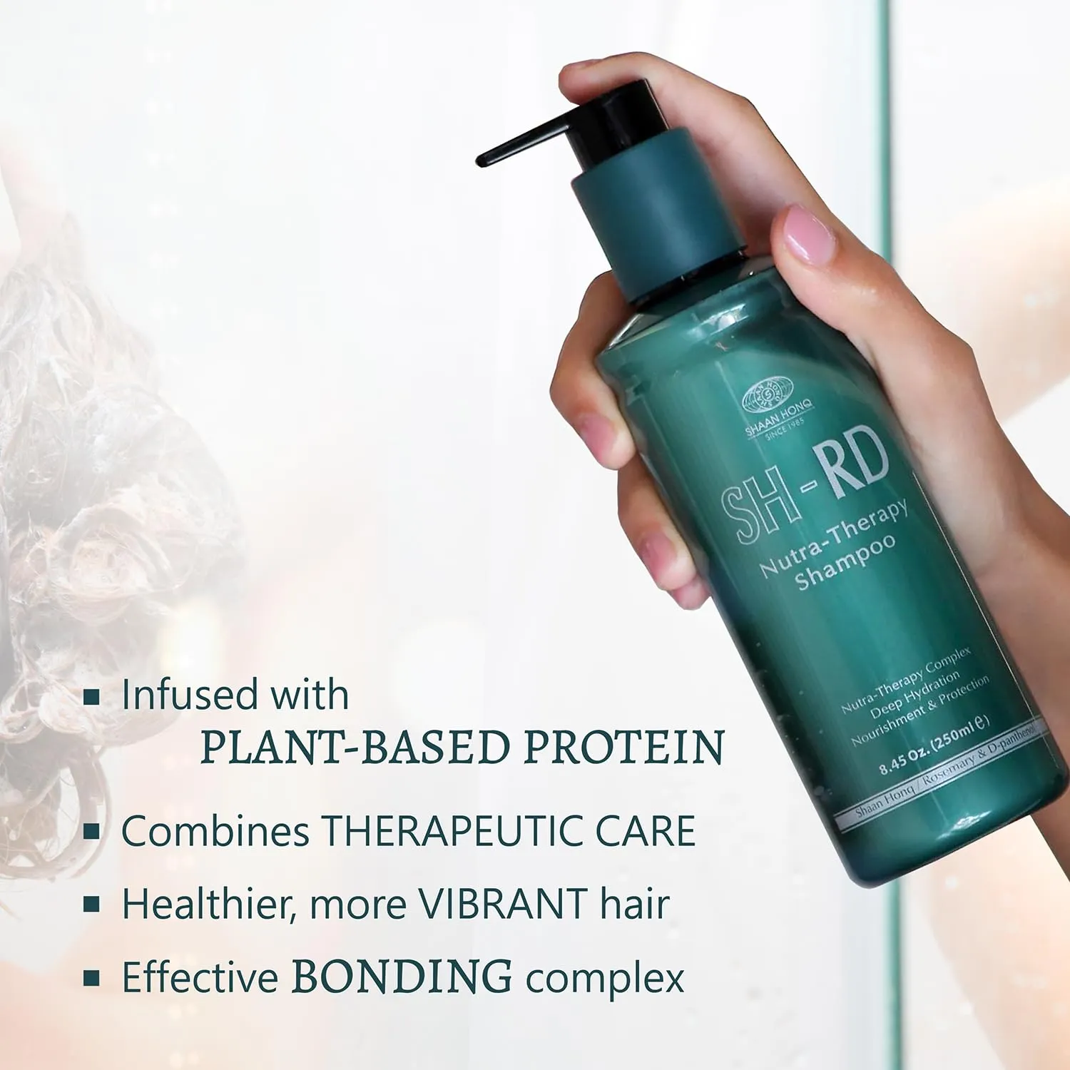 SH-RD Nutra-Therapy Shampoo for Dry Damaged Hair | Protein Shampoo for Split Ends Repairment | Moisturizes Frizzy Hair | Suitable for Color-Treated, Bleached Hair - 3.38oz/100ml